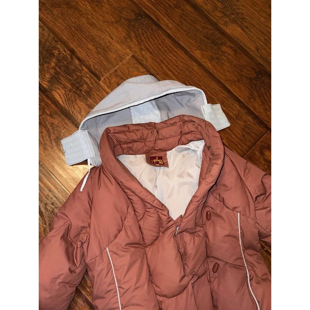 Vintage J. Gallery Women's Size L Mauve/Dusty Rose Long Down Puffer Coat sz L